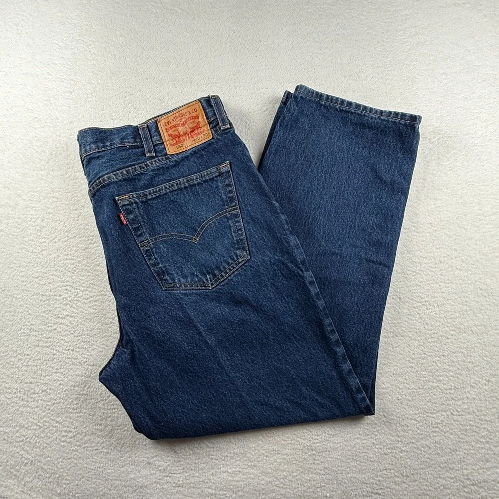 Levi's 550 Jeans Mens 40x30 Blue Denim All Day Comfort Relaxed Fit Straight Leg